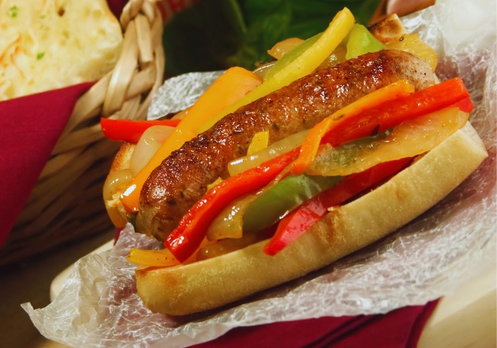 Grilled Italian Sausage and Peppers Hoagie